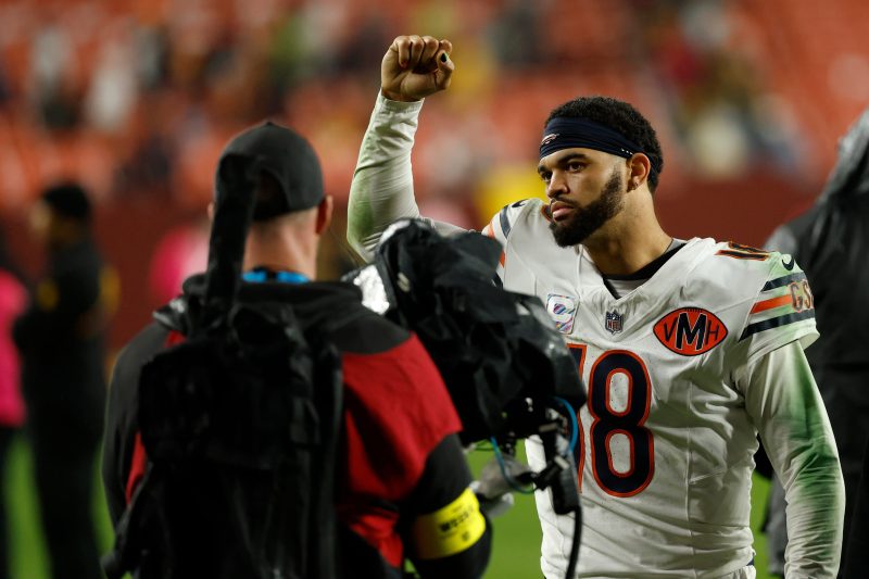 The Bears’ marriage of Caleb Williams and Ben Johnson took another significant step forward in Monday’s win over the Commanders.
A strong running game showed how far it can propel Williams and the rest of the Bears offense.
The Bears still have plenty to clean up offensively after winning each of their last two games by 1 point.
LANDOVER, MD – Sometimes when Chicago Bears quarterback Caleb Williams receives the play call from Ben Johnson, the head coach exudes confidence to the point he will tell Williams, “This is a great play call.”
“He’s a mastermind,” Williams said after the Bears’ 25-24 victory on “Monday Night Football” over the Washington Commanders. “Being able to have him – sometimes he’s on the headset like, ‘This is a great play call here, here we go.’ So he did that today and he says that to me. He has all belief and confidence in himself. Those little things actually provide confidence when you’re about to call the play.” 
This is the honeymoon phase of the professional marriage between Williams, the former No. 1 pick with the burden of developing into a franchise quarterback, and Johnson, perhaps the most consequential head-coach hiring in some time. 
Through five games, the Bears are winning close games, as they did in a karmic victory Monday to somewhat avenge Washington’s remarkable “Hail Mary” victory last October. 
Of course, Johnson wasn’t responsible for that Matt Eberflus-fueled debacle. It traumatized Williams, then a rookie, though. 
“I don’t think any of those memories necessarily go away – good or bad,” Williams said. “You move on from it. But it doesn’t ever necessarily, fully go away.” 
This time, the Bears pounced on a handoff exchange fumble as the Commanders attempted to run out the clock, and Jake Moody – playing his first game for the Bears with kicker Cairo Santos unable to play with an injury – kicked a game-winning 38-yard field goal as time expired. 
“We didn’t talk about it as a team. What’s in the past is in the past,” Johnson said of last year’s “Hail Mary” embarrassment, with cornerback Tyrique Stevenson becoming distracted and trash talking with fans in the crowd while Daniels snapped the ball and receivers started running downfield. “I know some guys spoke on it and gave their two cents, but beyond that, it wasn’t a big deal.” 
The kick was set up by running back D’Andre Swift, who finished with 108 rushing yards on 14 carries (7.8 average) and had two catches for 67 yards, 55 of which came on a fourth-quarter touchdown that cut Chicago’s deficit to 24-22 with 10:26 to play. 
Swift ran for 19 yards on Chicago’s final drive and punctuated it with a 10-yard rush that took Moody from borderline 50-yard range to a more manageable distance. Johnson sounded like the father of Taylor Swift fans after a long road trip. 
“That drive was a lot of ‘Swiftie’ there,” he said.  
Until Williams ran for the final time to set up Moody’s final of four field goal makes, the Bears had rushed for 147 yards on 26 attempts. Johnson gave Swift more praise, saying it was the best and most efficient rushing attack from his team this season.  
“Really felt an attitude with him … he played a physical style,” Johnson said. “Not only that – the catch, 55-yard touchdown was really a game-changer for us. It was a time in the game where we needed a little spark. We were faltering just a little bit as a team. 
“All it takes is one guy to make a big play like that and really ignite us again. I think it’s who I really thought he was going to be going into the season. We’re looking for guys that can elevate people around them. He did that (Monday).” 
It was the cleanest game from the Bears’ blockers, tight ends included, Johnson said. He wanted the Bears to have the ball last to prevent a rebuttal from the Commanders.
“We’ve seen they can be explosive in those moments,” Williams said in a veiled reference to the Daniels “Hail Mary” pass that was tipped and landed in the hands of Noah Brown. 
Williams added: “The mindset was be able to hold the ball, run the ball, run the ball, make them use their timeouts. Stay in bounds. Play smart, situational football at the end of the game and go win.” 
That is an extremely Dan Campbell- and Detroit Lions-coded way of approaching the end of a tight game in the NFL. 
Johnson told Williams on the headset not that this was a particularly great play call but to “tell the big guys up front that we’re going to ride the run game into victory,” the head coach said. 
Because while Johnson must make Williams into a player worthy of the “franchise QB” label, the way the former Lions offensive coordinator wants to control contests is through the ground game. It’s the most logical route to domination as Williams continues developing as a pro and grows into the immense talent base. 
“When you have moments like this, it does lift a weight off your chest and shoulders,” Williams said, “so we want to keep the run game going.” 
The painstaking and at-times publicly frustrating installation process that took place throughout the offseason is apparent as Williams weaves and tosses and pitches and hands off to whoever happens to carry the ball on a given play, as it could be anybody (six different players had a carry by the time the game was halfway through the second quarter). 
Johnson may let Williams know when plays are going to work, but Williams still has to let the other 10 players in the huddle know the call. He messed up that responsibility on the play that eventually became Swift’s fourth-quarter touchdown. Williams credited his teammates for still lining up well enough to execute something that resembled the play. Swift ran a great route and turned his eyes around early enough for Williams to give him the ball in space. The former Georgia Bulldog did the rest by shedding Commanders safety Quan Martin near the sideline and winning a footrace against cornerback Marshon Lattimore. 
“We ended up fixing it when the ball got snapped,” Williams quipped.
Other players on offense, such as wide receiver Olamide Zaccheaus, can see the reason Johnson has garnered the reputation of an offensive mastermind. 
“It’s cool man. You see how his mind works,” Zaccheaus told USA TODAY Sports. “Obviously the whole staff cultivates the plan, but it’s cool to see the moving parts and how everything works together within the game plan. It’s cool to see week to week.” 
Bears center Drew Dalman, who signed with the team as a free agent this offseason, said the entire staff’s acumen puts players in advantageous positions. They harp on the standard of execution. Then it’s up to the 11 guys on the field. 
“That’s really what makes our run game – or just (the offense) in general (special),” Dalman told USA TODAY Sports. 
It can’t be all smiles for the Bears after Monday’s performance. They committed nine penalties for 84 yards and supplied the Commanders with four of their 22 first downs via the yellow laundry. They gave away a 13-0 lead before Washington could not execute a simple quarterback-running back exchange and the ball bounced the Bears’ way (they won the turnover battle 3-0). Zaccheaus, the former Commander, had a costly drop with plenty of room in front of him. Chicago started 1-for-7 on third down but finished at 30%. Left tackle Theo Benedet was flagged on an impressive fade ball from Williams to Rome Odunze, who tracked the pass into the corner of the end zone for what would have been a touchdown. Daniels threw a red-zone interception on the Commanders’ opening possession, and Matt Gay hit the upright on a 50-yard field goal in the second quarter. 
On the final play of the third quarter, Williams turned a third-and-short into a fourth-and-6 because he mishandled the shotgun snap. The Commanders blocked Moody’s 48-yard field goal. 
Even when things looked bleak, not showing frustration or negative body language is something Williams said he has worked on because he knows everyone is looking at him on the sideline. “In those moments, we don’t have time for that,” he said. “It’s time to go win.” 
Johnson said the close victories – Chicago defeated the Las Vegas Raiders 25-24 heading into their Week 5 bye, also on the last play of the game – say a lot about the Bears’ locker room. Players believe in one another and have cultivated an understanding that somebody will step up to make a play in crunch time. 
“I think these wins sometimes can go a longer way for your program than blowouts do,” he said. 
In that case, maybe the Bears and their high-profile quarterback-coach pairing are further along than expected. 
This post appeared first on USA TODAY Bears’ distinct vision to fix QB is working – with one twist