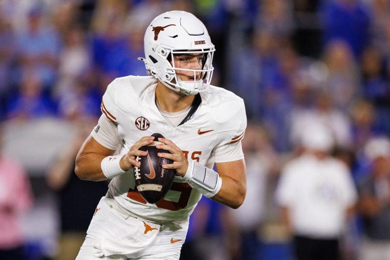 Expectations were raised for Arch Manning after he had arguably his best performance last week against Oklahoma.
However, Manning struggled in No. 17 Texas’ 16-13 win over Kentucky in Week 8 on Saturday, Oct. 18 at Kroger Field in Lexington, Kentucky. Manning completed less than 50% of his passes and was limited as a runner in the Longhorns’ win.
Texas managed just 179 yards of offense and ran 55 plays total. As a runner, Manning was limited to 11 rushes for negative one yard. The Longhorns finished with 47 total yards rushing.
Here’s a look at Manning’s stats today vs. Kentucky:
Arch Manning stats today vs. Kentucky
Here’s a full look at Manning’s line on Oct. 18 vs. Kentucky:
<strong>Completions:</strong> 12
<strong>Attempts:</strong> 27
<strong>Percentage:</strong> 44%
<strong>Passing yards:</strong> 132
<strong>Touchdowns:</strong> 0
<strong>Interceptions:</strong> 0
<strong>QB Rating:</strong> 85.5
<strong>Rush attempts: </strong>11
<strong>Rushing yards:</strong> -1
<strong>Yards per carry:</strong> -0.1
This post appeared first on USA TODAY Arch Manning struggles in Texas’ ugly overtime win vs. Kentucky